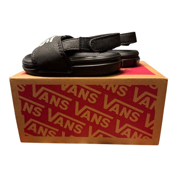 Vans La Costa Slide TD Black White Minimalist Logo‎ Toddler Sandals Size 5 SU - Picture 6 of 8